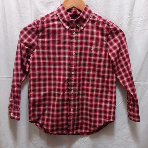 Ralph Lauren Boy 7 Shirt Top Button-up Long Sleeved Plaid - Picture 2 of 6